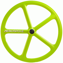 700C Aerospoke - Lime Green Front